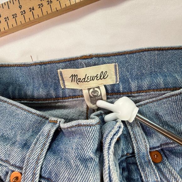 Madewell The Perfect Vintage Wide-Leg Crop Jeans Raw Hem Light Wash Size 24 - Picture 3 of 13